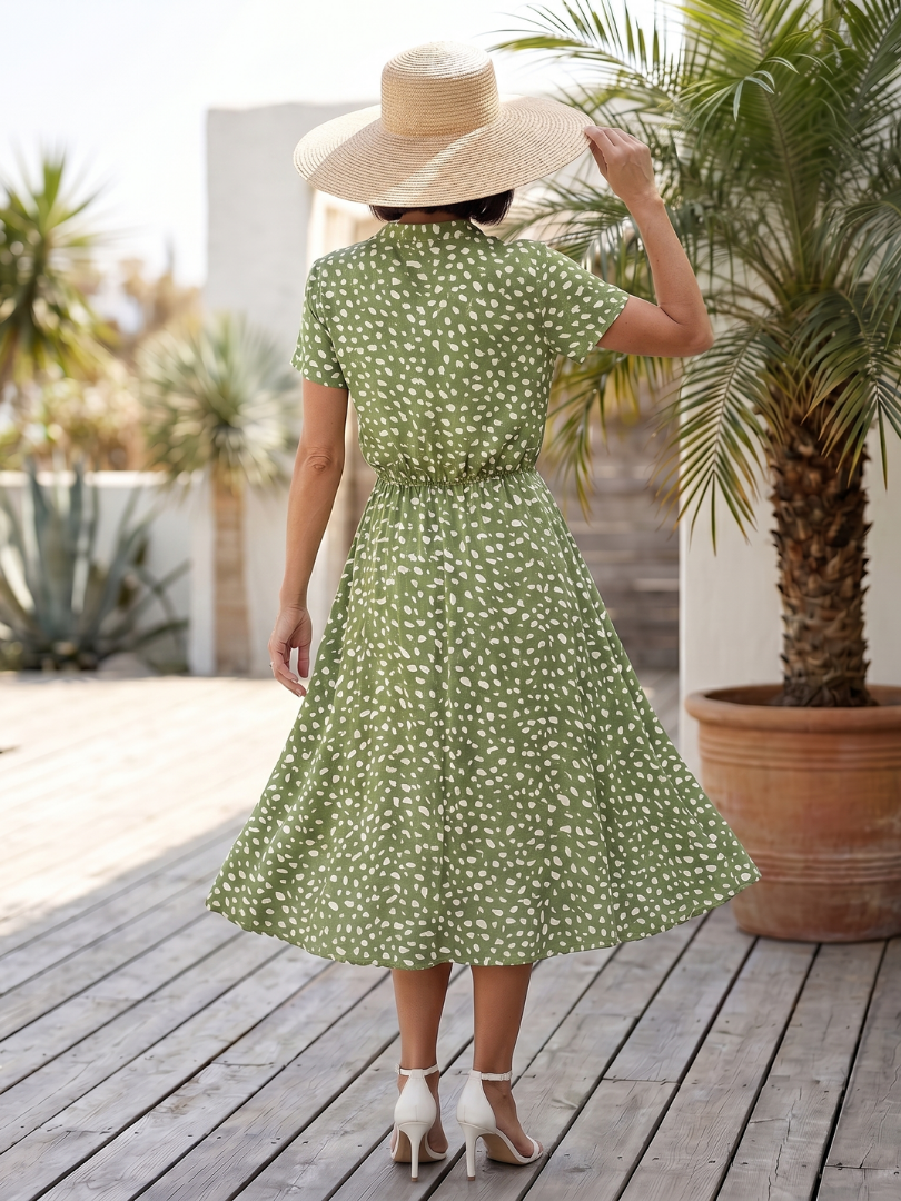 Belladonna | Printed Button Front Belted Midi Dress 4