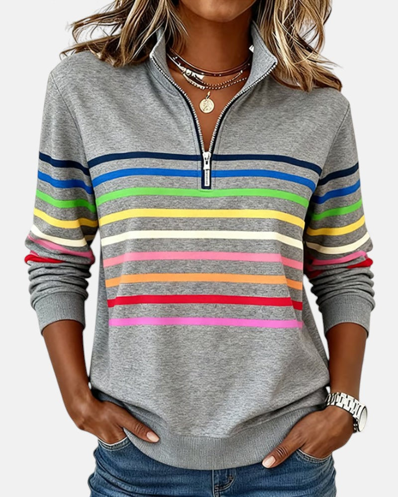 Quinn™ | Relaxed Striped Crewneck Sweater 1