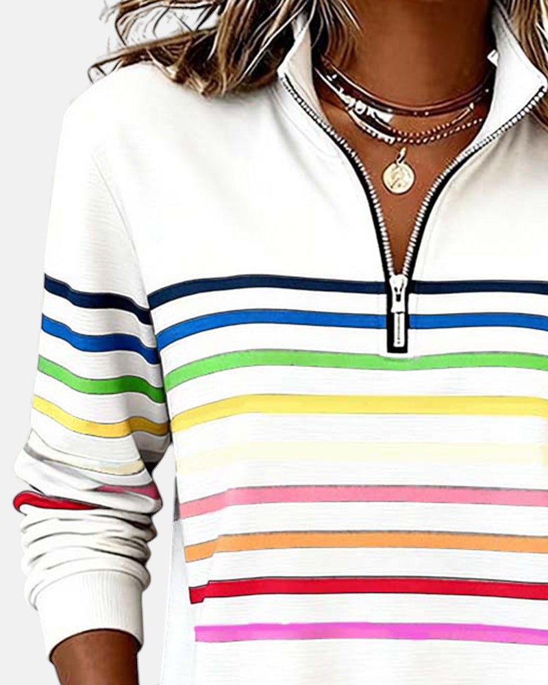 Quinn™ | Relaxed Striped Crewneck Sweater 8