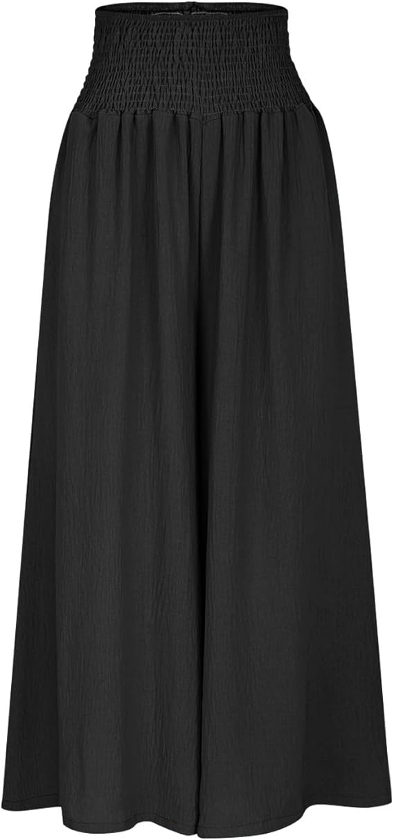 Smocked-Waist Palazzo Pants - View 8