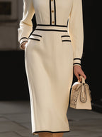 Magidan | Trim Midi Dress With Button Detail 3