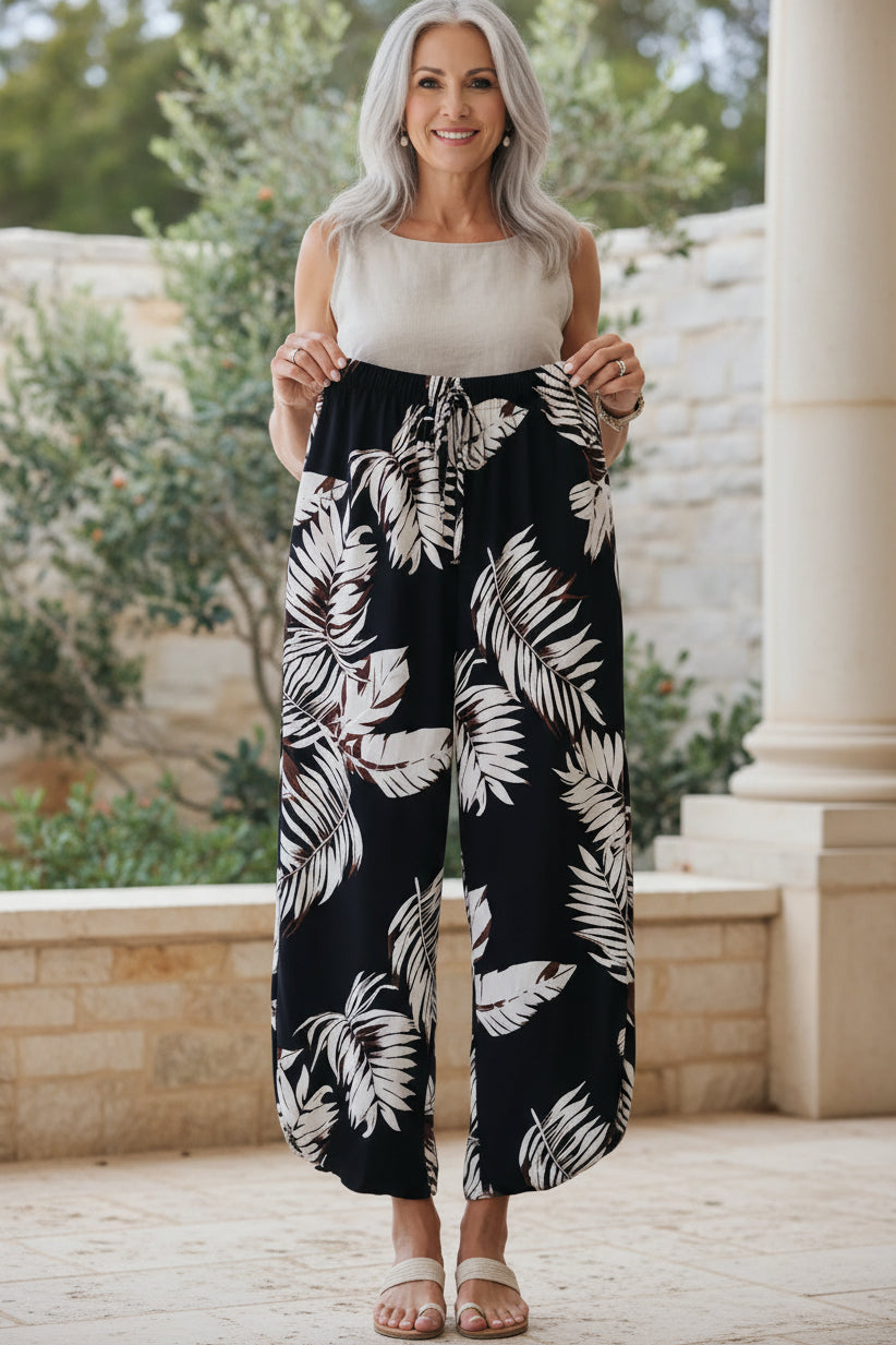 Linde Leaf-Print Drawstring Pants - View 5