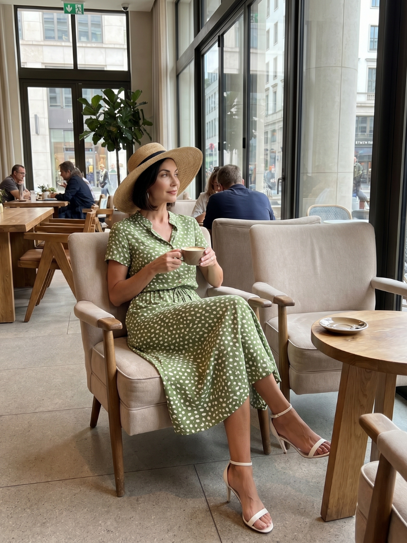 Belladonna | Printed Button Front Belted Midi Dress 5