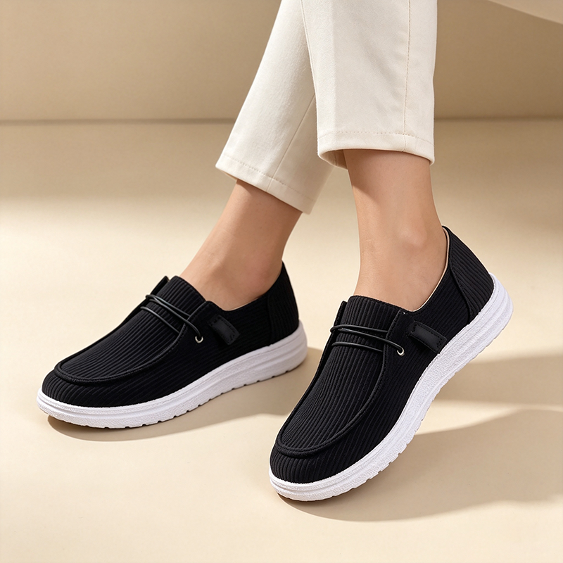 Striped Knit Slip-On Loafers
