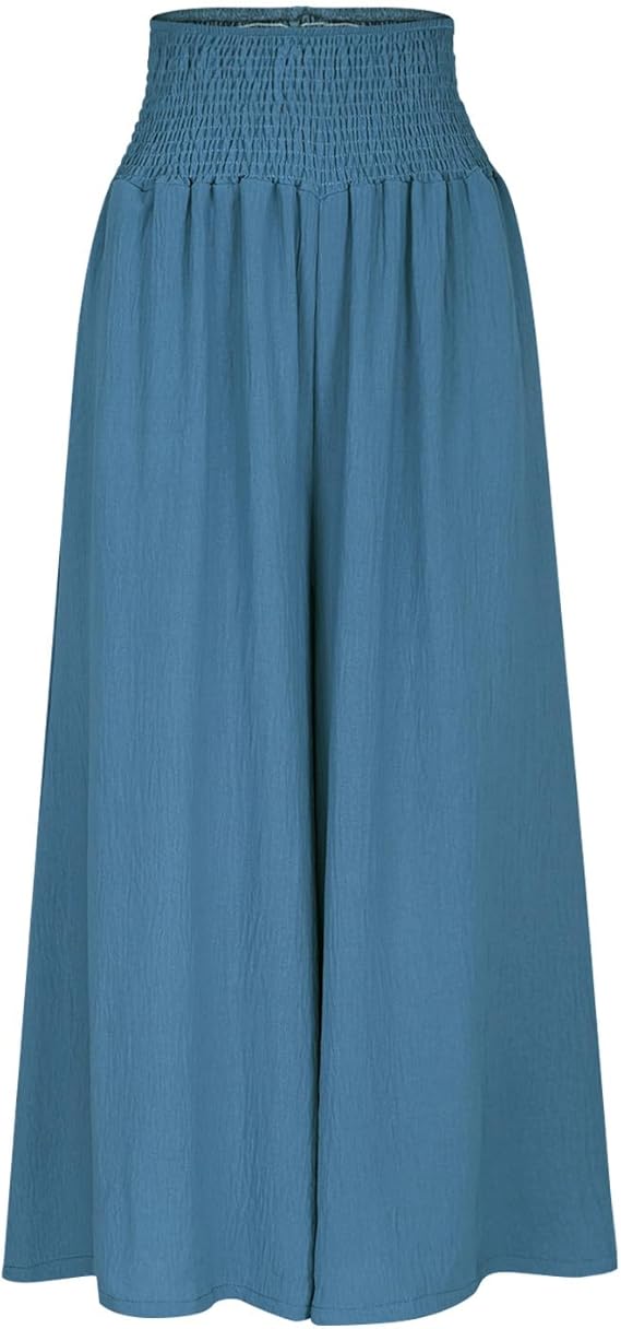 Smocked-Waist Palazzo Pants - View 10