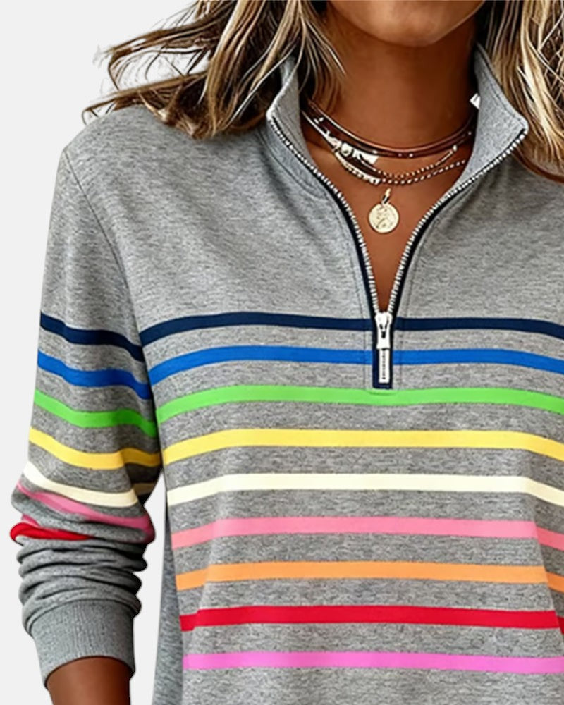 Quinn™ | Relaxed Striped Crewneck Sweater 2