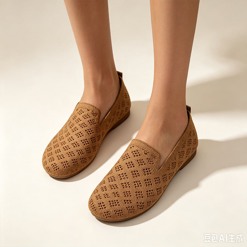 Patterned Knit Slip-On Flats - View 4