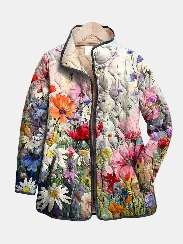 Kaia | Charming Vintage Floral Print Quilted Jacket 1