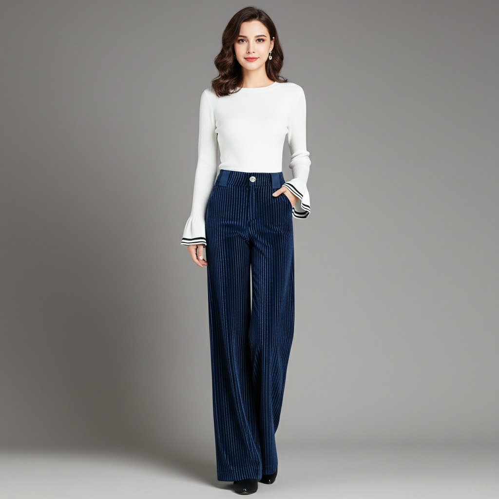 High-Waist Corduroy Flared Pants - View 5