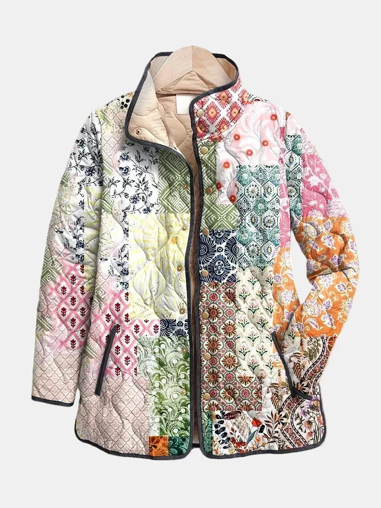 Suri | Casual Floral Print Quilted Jacket 1