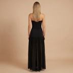 Sharon - Strapless Drop Waist Gathered Maxi Dress