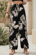 Linde Leaf-Print Drawstring Pants - View 2