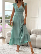 Incanto Flowing Cross-Neck Dress