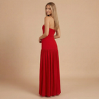 Sharon - Strapless Drop Waist Gathered Maxi Dress