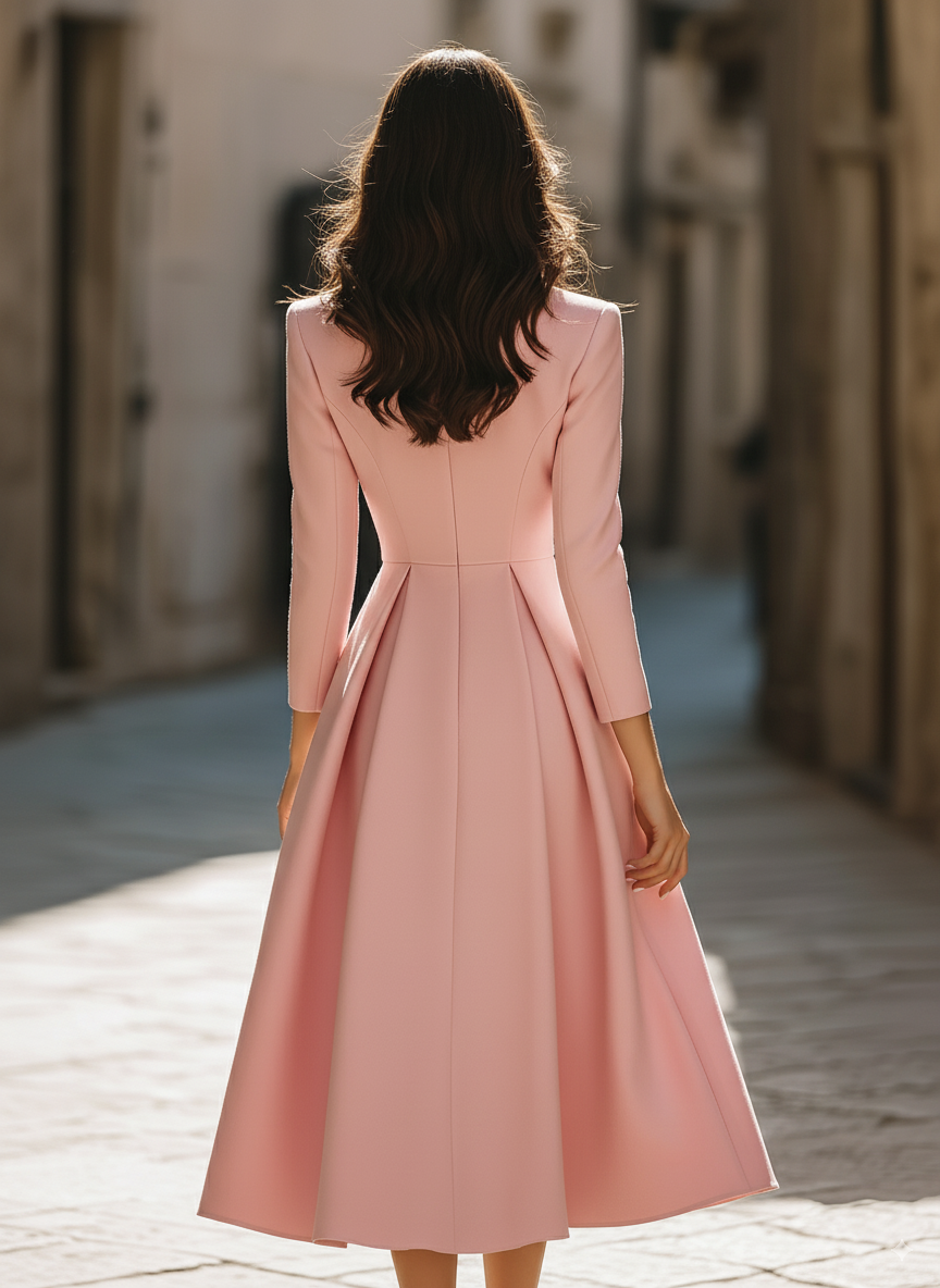 Emily | Elegant Pleated Blazer Midi Dress 6