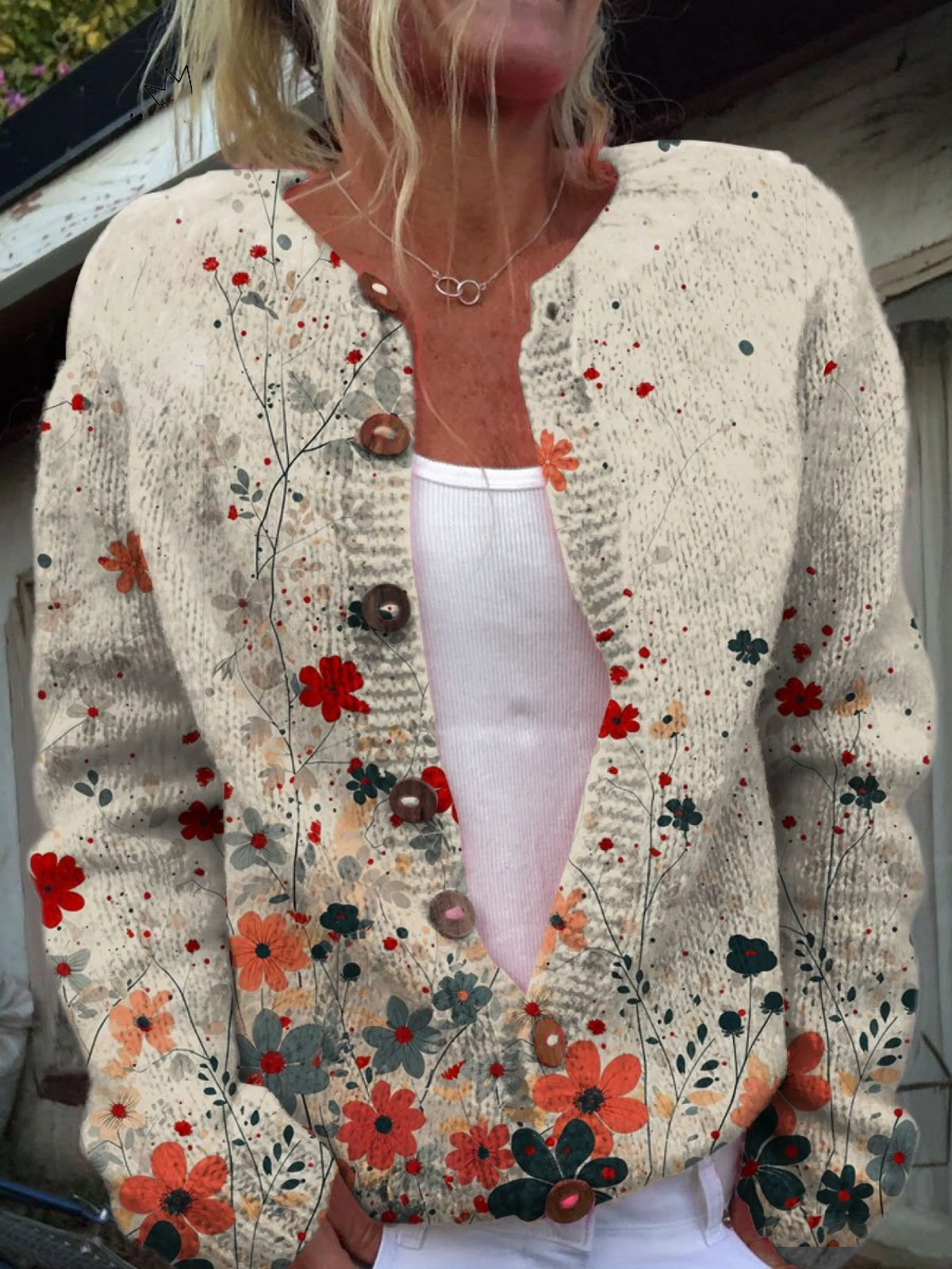 Sabrina™ | Vintage Floral Knit Cardigan 1