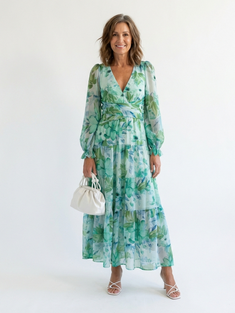 Althea | Long Sleeve Floral Maxi Dress 1