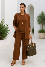 Anna - Three-Piece Blazer, Tank & Wide-Leg Pants Co-ord Set