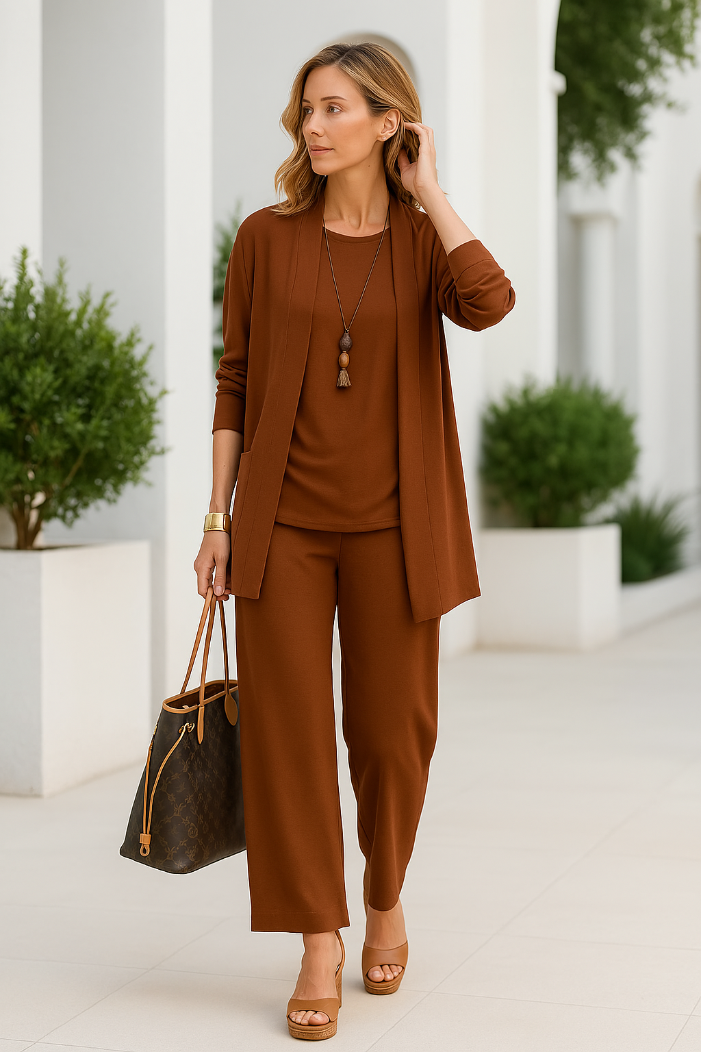 Anna - Three-Piece Blazer, Tank & Wide-Leg Pants Co-ord Set