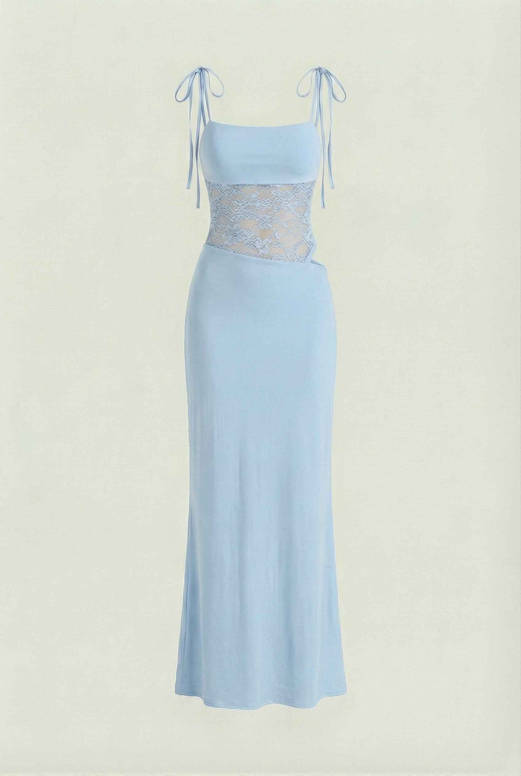 Women's Blue Aura Bodycon Stretch Knit Maxi Dress for Evening Wear