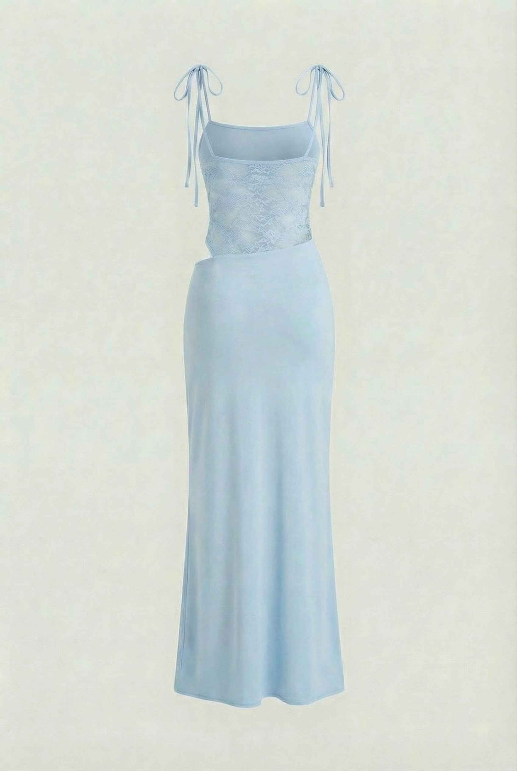 Women's Blue Aura Bodycon Stretch Knit Maxi Dress for Evening Wear