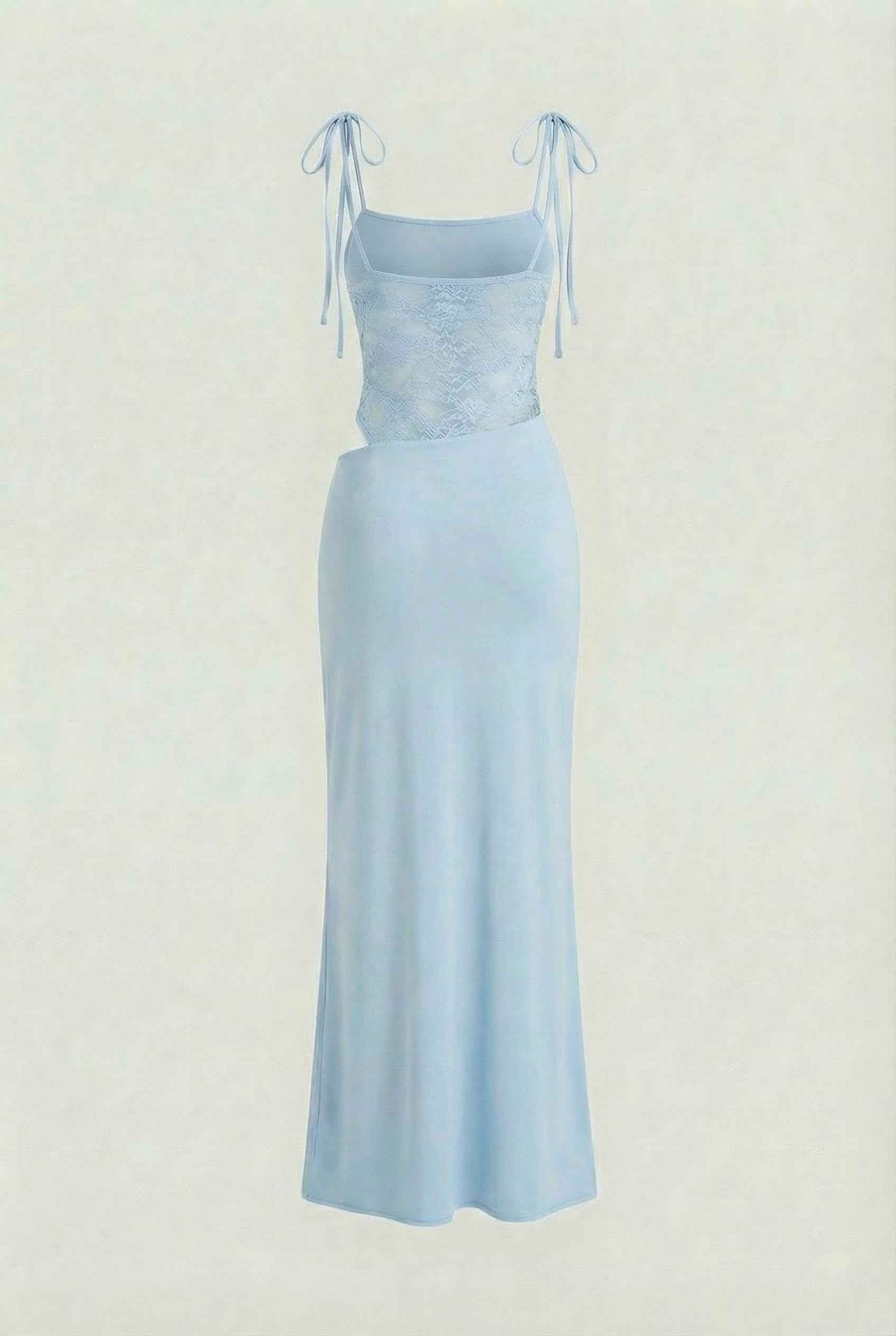 Women's Blue Aura Bodycon Stretch Knit Maxi Dress for Evening Wear