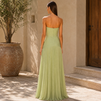 Almudena™ │ Elegant Strapless Pleated Dress 4