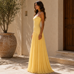Almudena™ │ Elegant Strapless Pleated Dress 6