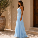 Almudena™ │ Elegant Strapless Pleated Dress 8