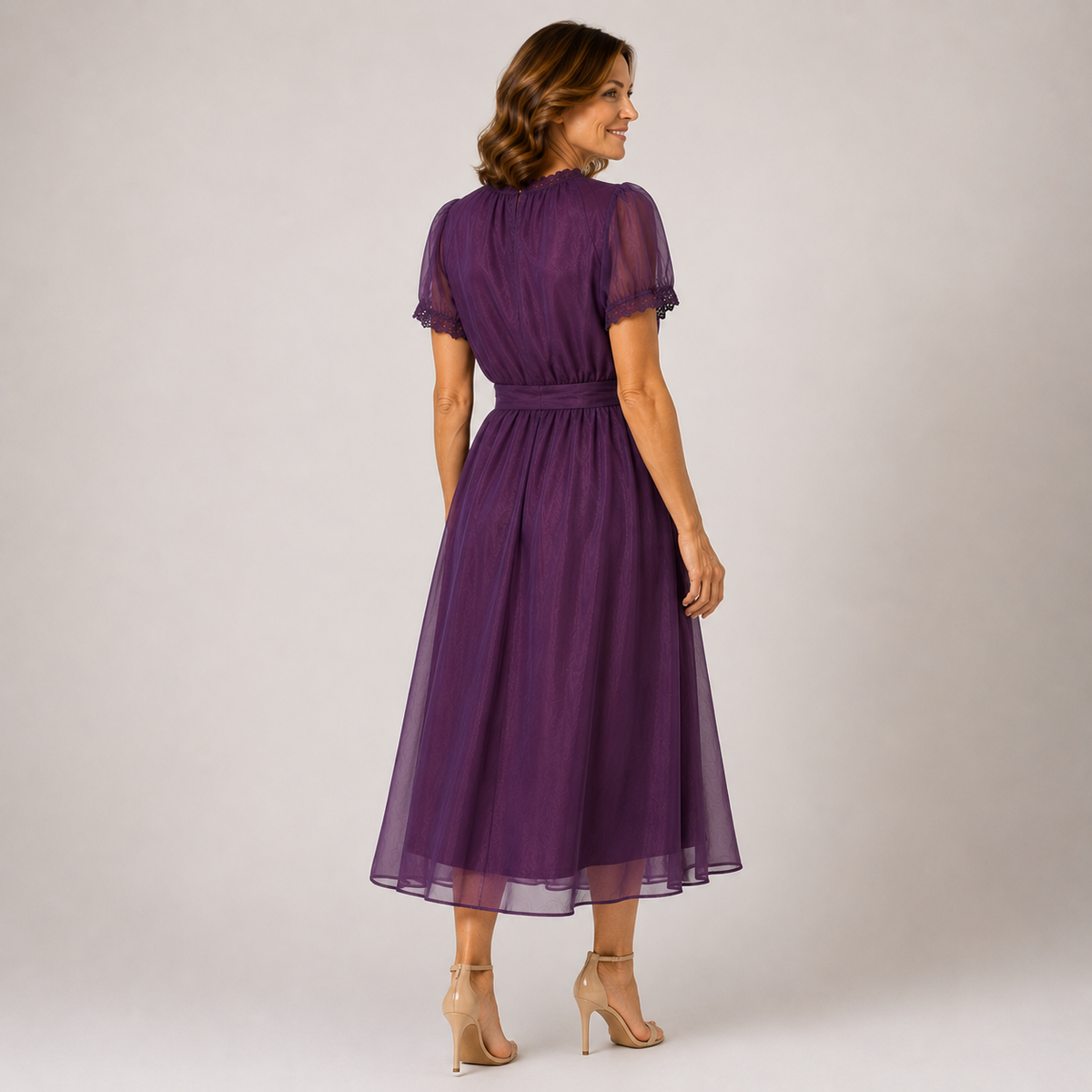 Flavia Chiffon Lace Maxi Dress