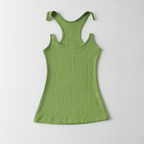 Women Invisible Strap Ribbed Tank Top