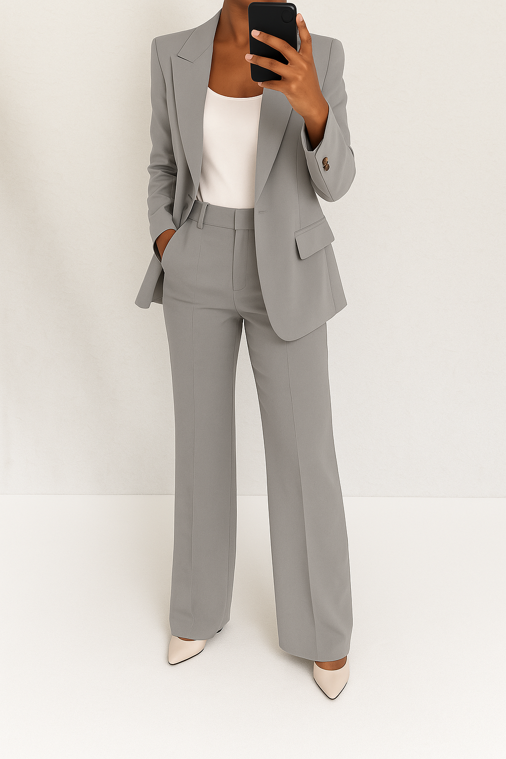 Brenda Tailored Set — Gray