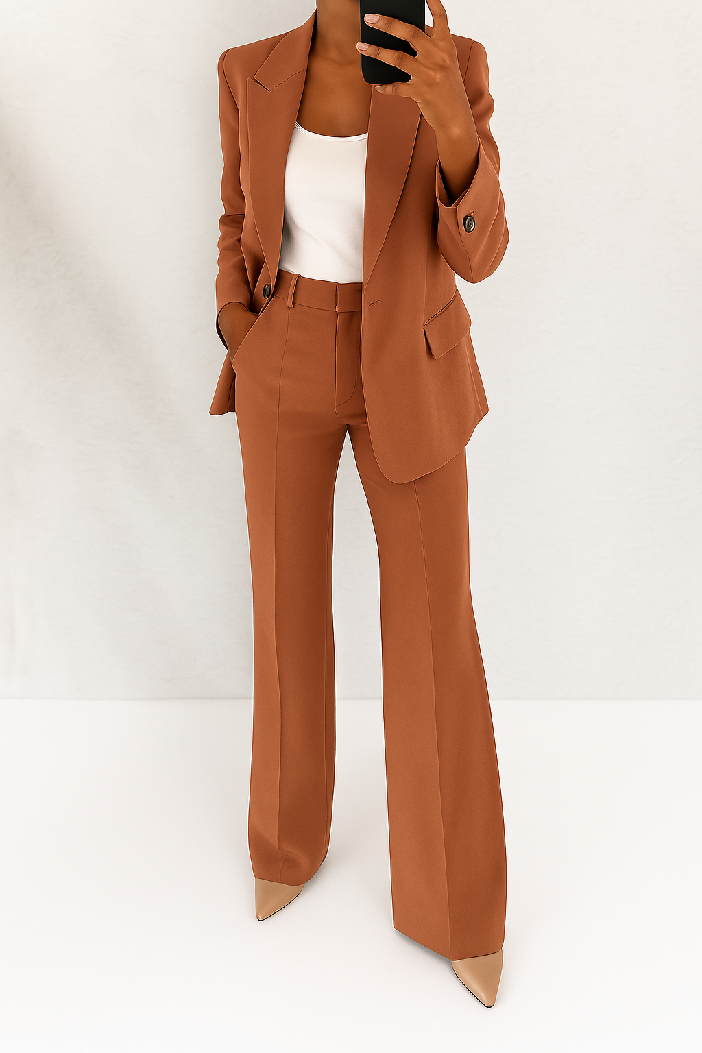 Brenda Tailored Set — Brown