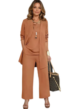 Madison - Women's Plus Size 3-Piece Set with Open-Front Longline Jacket