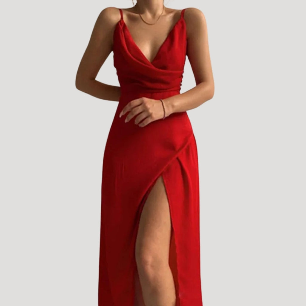 Women Wedding Guest Slit Maxi Dress