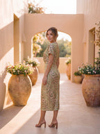 Antonella Copper Midi Dress