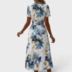 Denise - Floral Midi Dress with Wrap Design