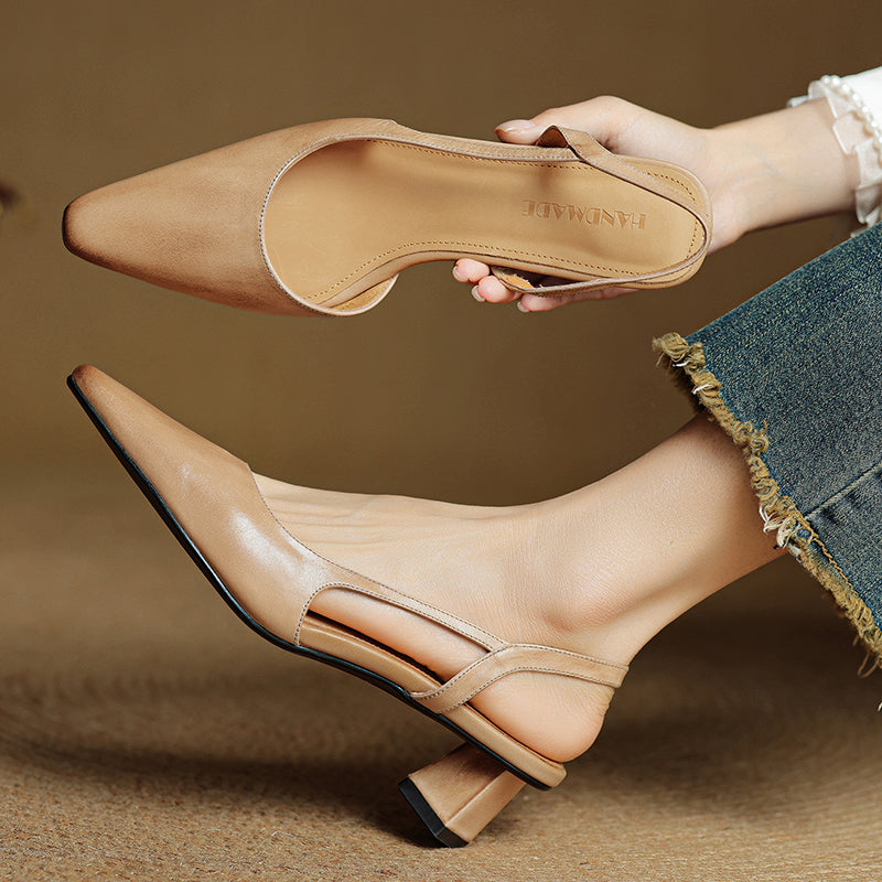 Camille Genuine Leather Heels
