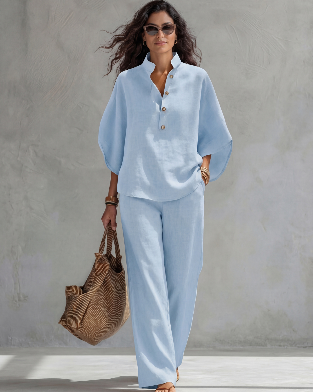 Elena Elegant Women's Set - NAVY BLUE