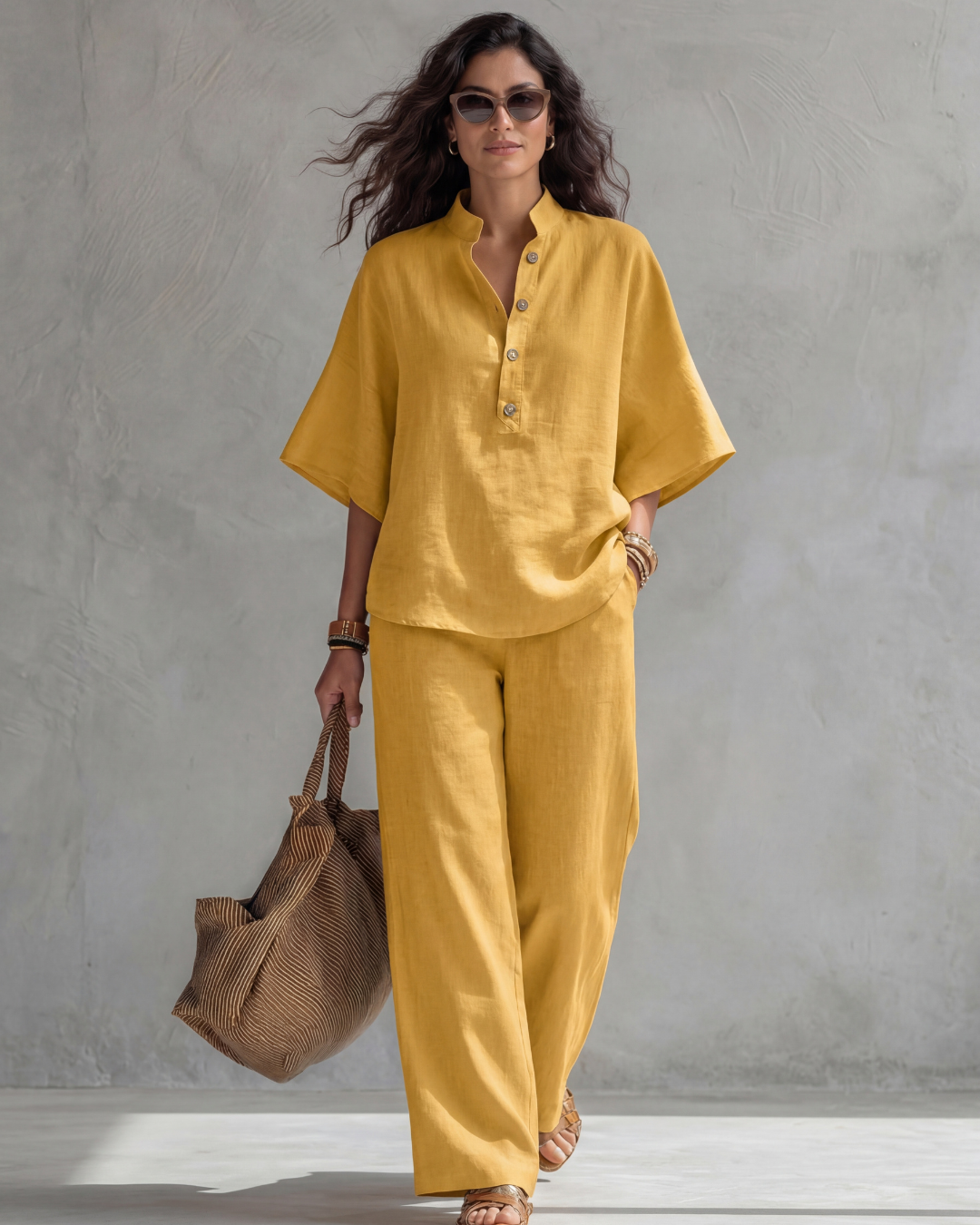 Elena Elegant Women's Set - YELLOW