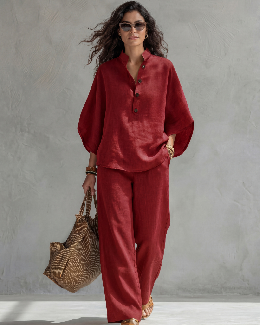 Elena Elegant Women's Set - RED