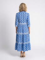 Ysolde | Three Quarter Sleeve Chain Pattern Midi Dress 3