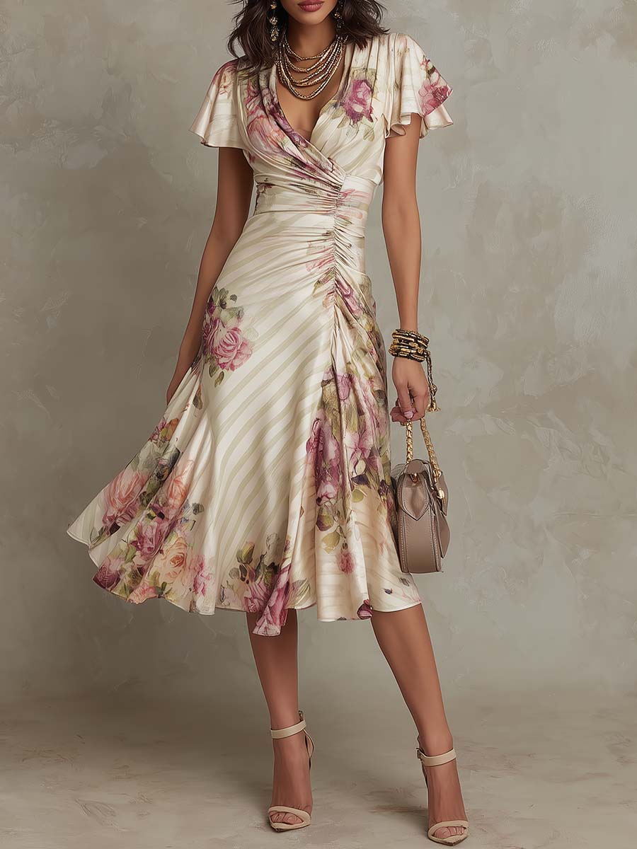 Vina - Stylish Wrap Midi Dress