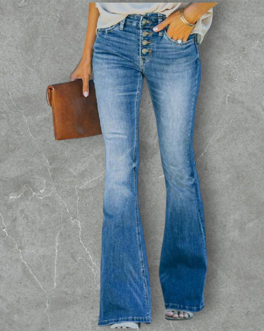 High-Waist Flared Jeans