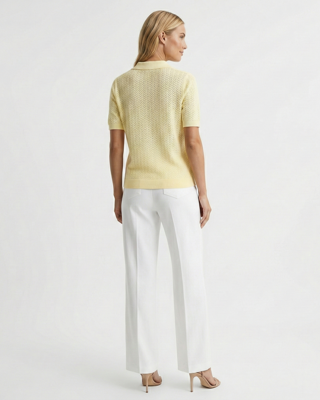 Women's Polo Collar Knit Top – Short Sleeve Relaxed Fit