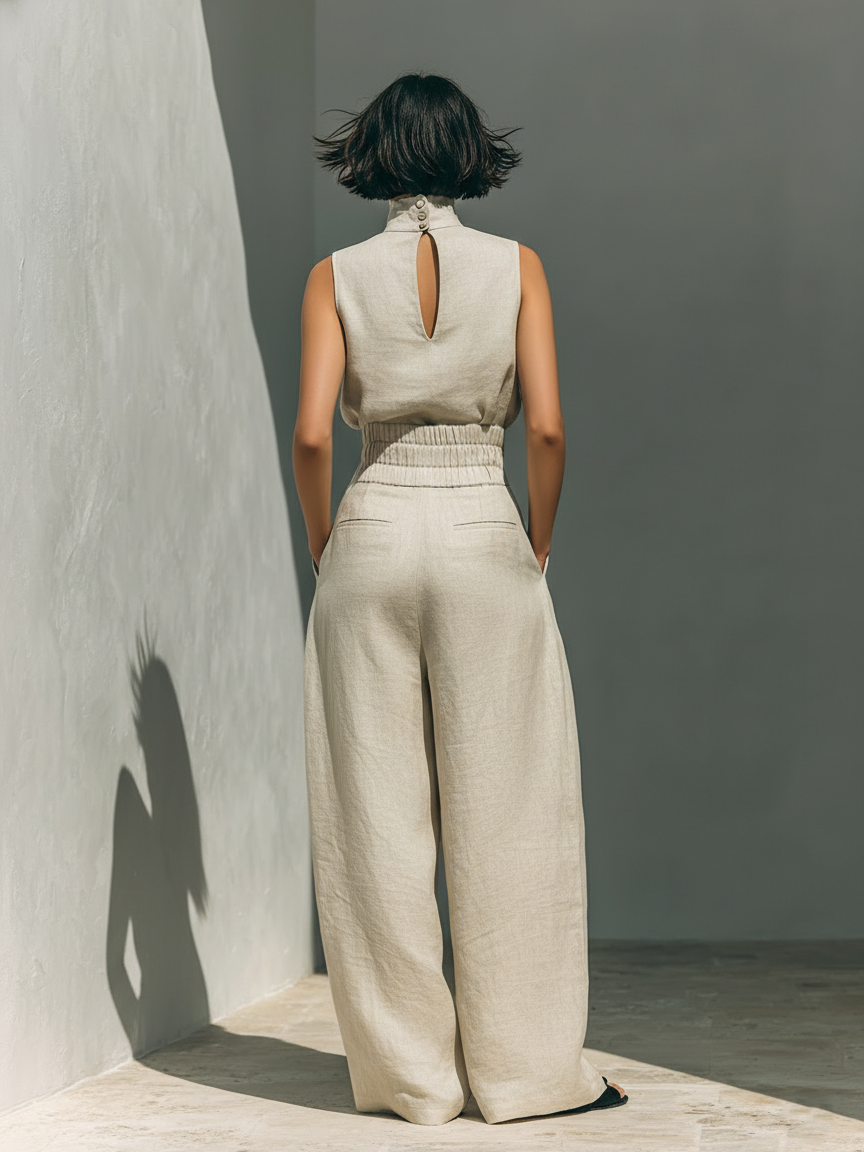 Tina Sleeveless Wide-Leg Pants Set - View 2