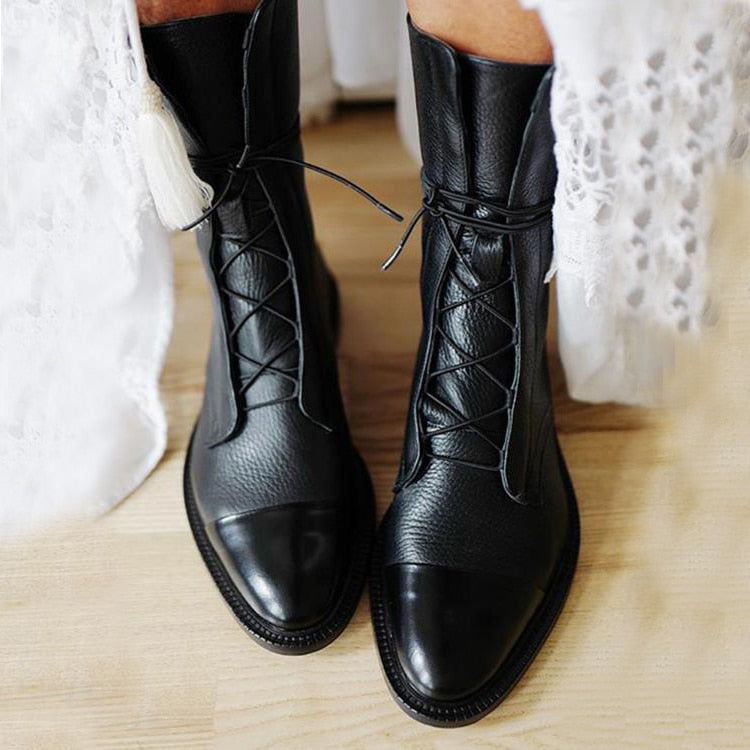 Sophia - Women’s Lace-Up Leather Ankle Boots