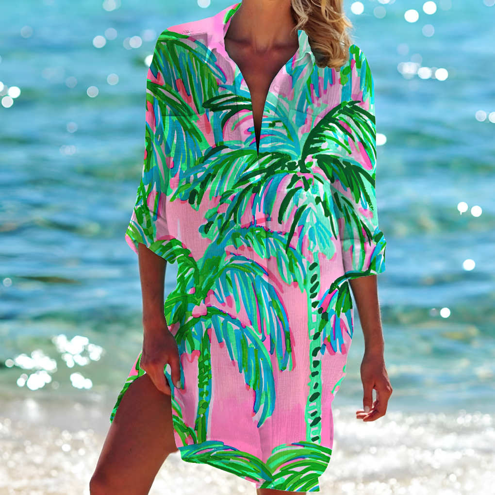 Women's Boho Flowy Lightweight Fabric Short Dress