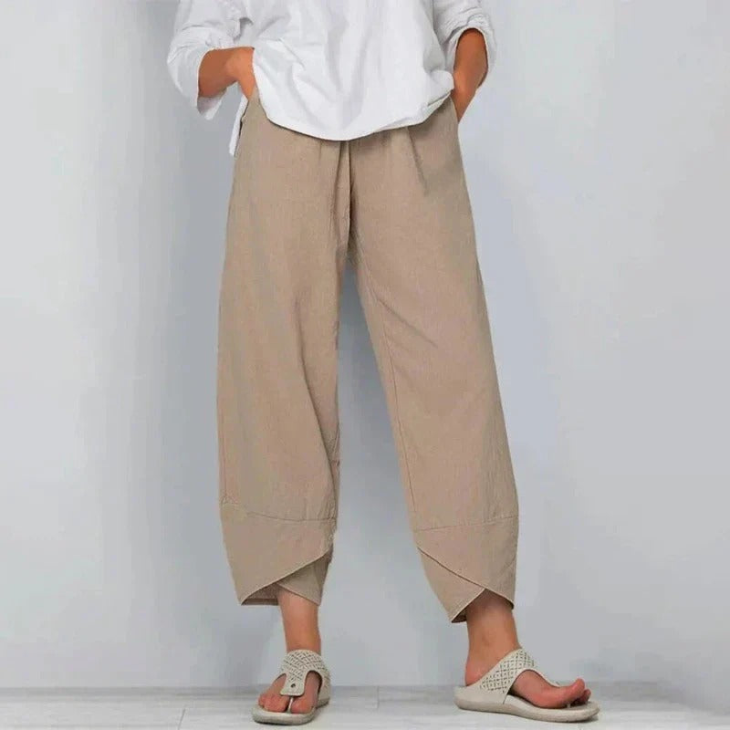 Relaxed Cropped Wide-Leg Pants - View 3