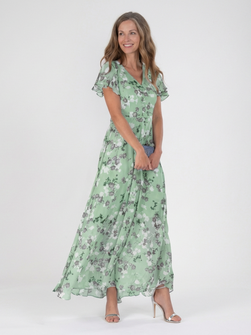 Ismeria | Floral Chiffon Maxi Dress 4